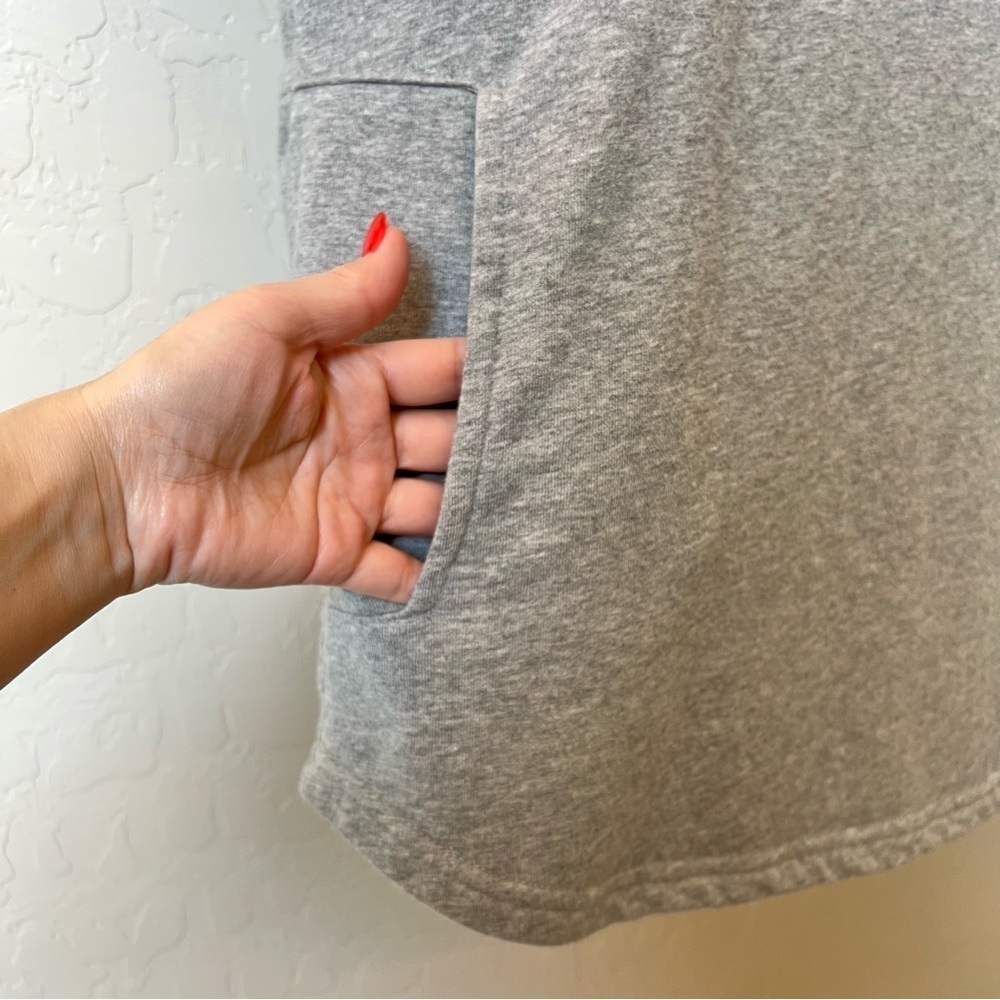 IVI Organic Cotton oversized pullover hoodie, short sleeve, pockets, grey size M - Picture 5 of 12